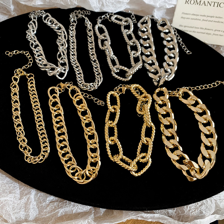 European and American Cross-Border Metal Chain Set Simple Fashion Personality Trendy Versatile Bracelet 2025 New Style Jewelry - view 7
