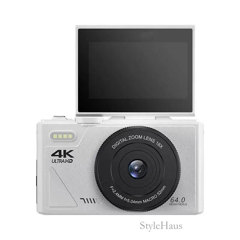 4K Digital Camera for Photography Vlogging 18X Zoom 64MP 3 Flip Screen WiFi Selfie SLR DSLR