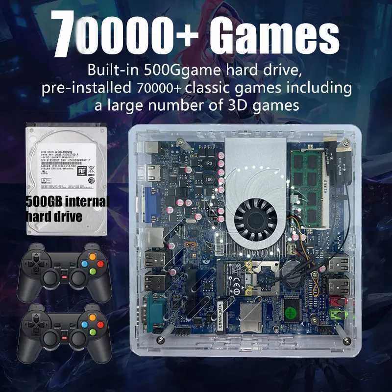 LZAKMR super Console U7 Plug and Play Retro Game Console 500G HDD 70000Games for Wii SS DC GameCube N64 Wireless handle K251107