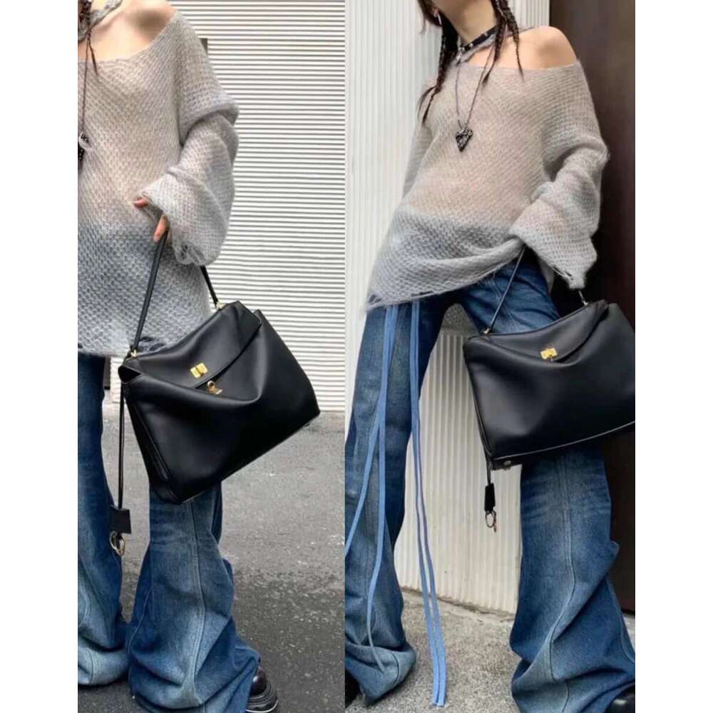 Cowhide designer New Retro tote bag Shoulder Cross Casual Commuter Kelly Women's ita high end Bag new in y2k Female