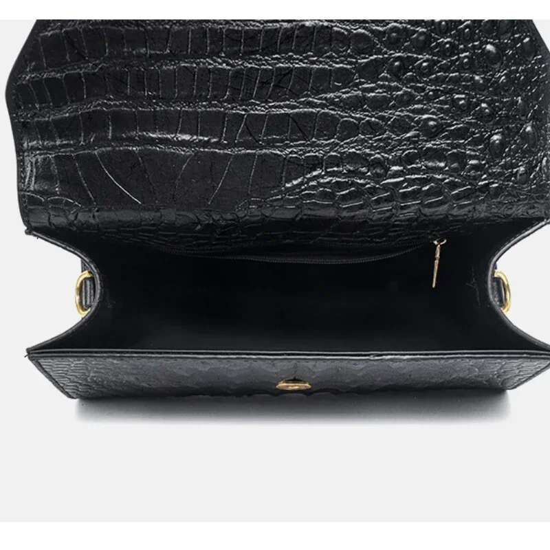 New Alligator Women's Leather Handbag Fashion Crossbody Shoulder Simple Small Square Bag
