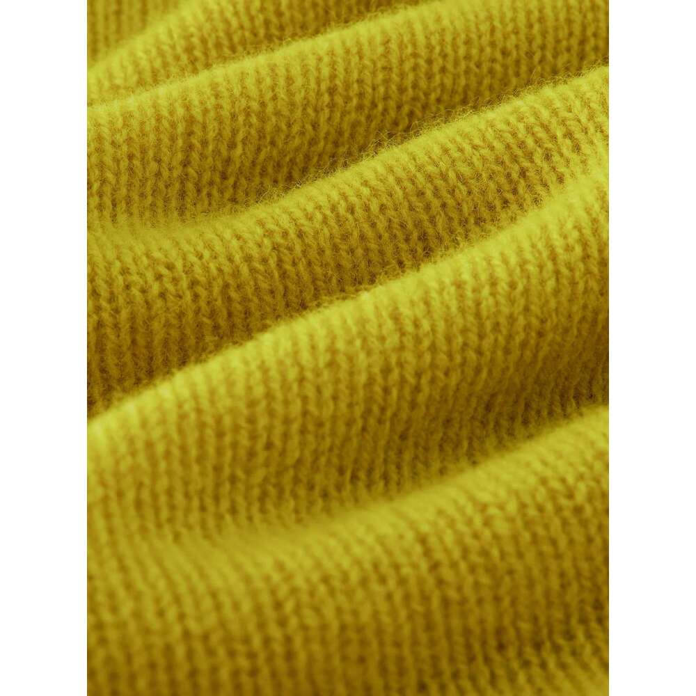FSLE Women Solid Sweaters 100% Wool Female Knit Sweater Boat Collar 2025 Spring Yellow Green Casual Pullover 25Fs11207