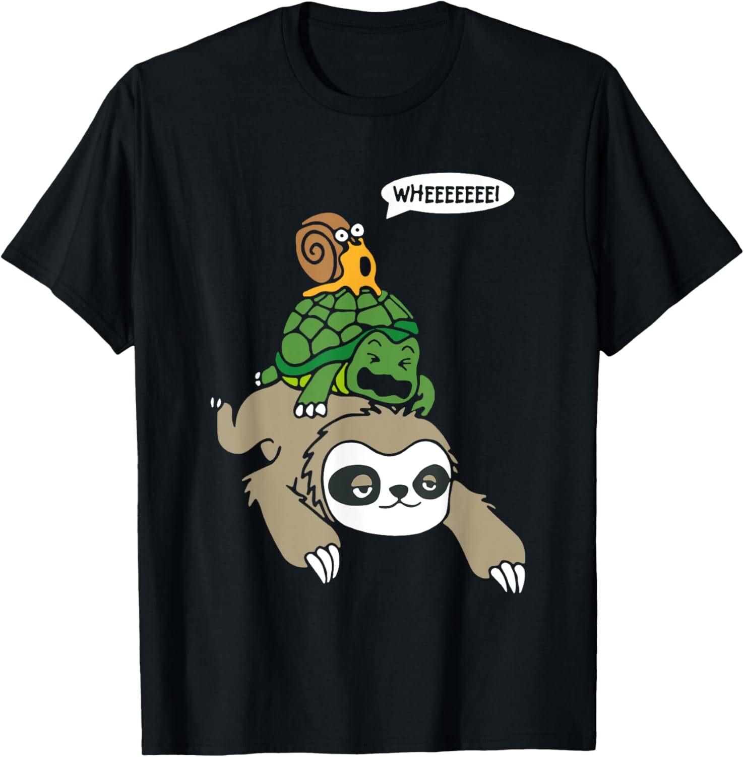 T shirt for Mens Sloth Turtle Snail Piggyback Animal Running Wild Graphic Tee Casual Tops Clothes Short sleeve