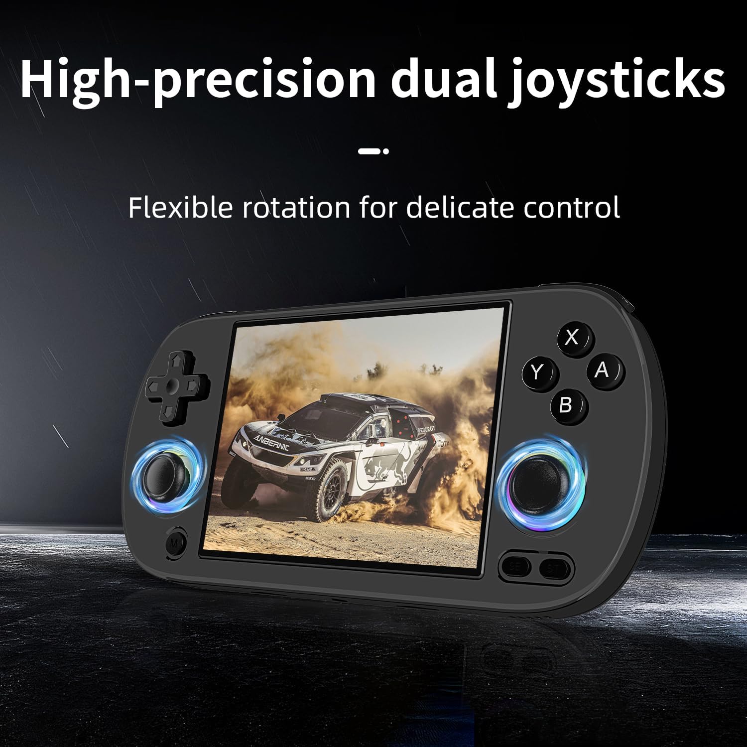 RG40XX H Handheld Game Console with RGB Colorful Joystick Lighting, 4" IPS Screen Linux System, Built in 3200mAh Battery 64G TF Card & 5528 Games