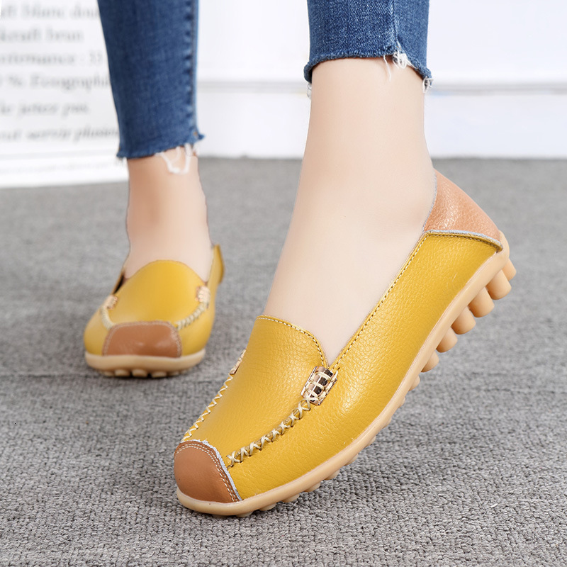 Bean Women S New Spring Summer Leather Surface Waterproof And Anti Slip Cow Tendon Soft Sole Casual Versatile Mom Shoes Ddmysaturn