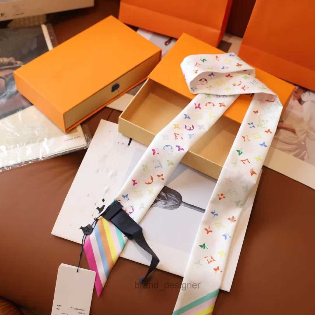 Designer Imitated Silk Letter Print Headband Womens Fashion Long Handle Bag Scarf Shoulder Tote Luggage Silk Head Bag 6X120cm