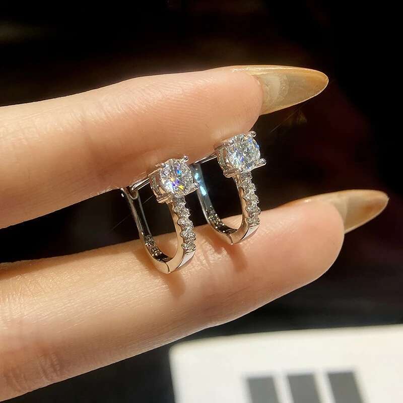 KNB Luxury 0.5ct Certified Moissanite Wedding Earrings for Women Gift Lab Diamond Real 925 Sterling Silver Original Fine Jewelry