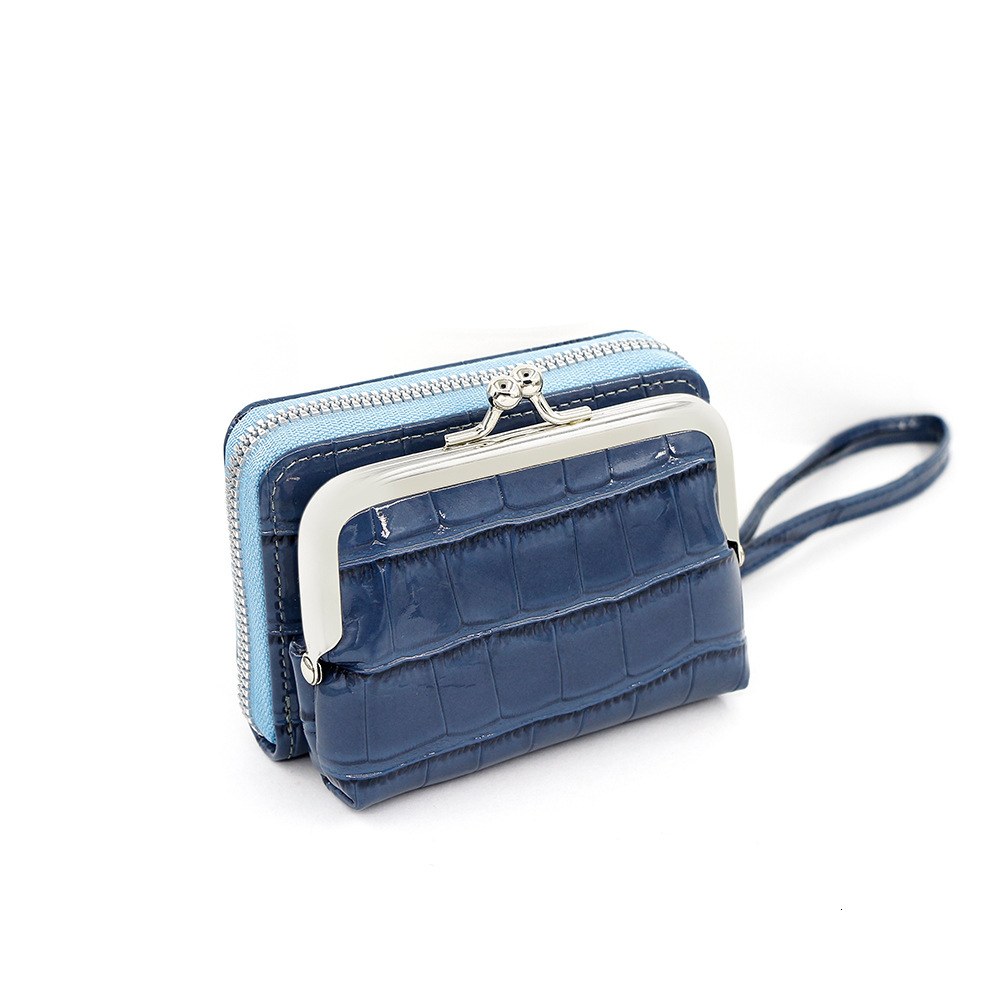 Designer Wallet Stone Patterned Lacquered Leather Women S Hand Held Organ Coin Purse With Multiple Card Slots And Metal Clip Buckles Luxury Wallet Key