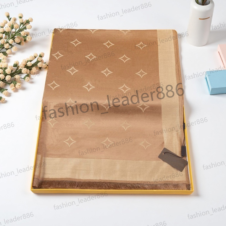 Scarf Silks Cotton Blend Women Fashion Silken Designers Scarves Top quality Luxury Silk color blocking fringed edges designer scarf