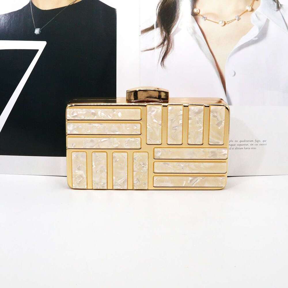 Dinner Bag New Acrylic Imitation Shell Dinner Dress For Socialites Simple Style One Shoulder Hand Held Diagonal Cross Bag Women S Bag KQ