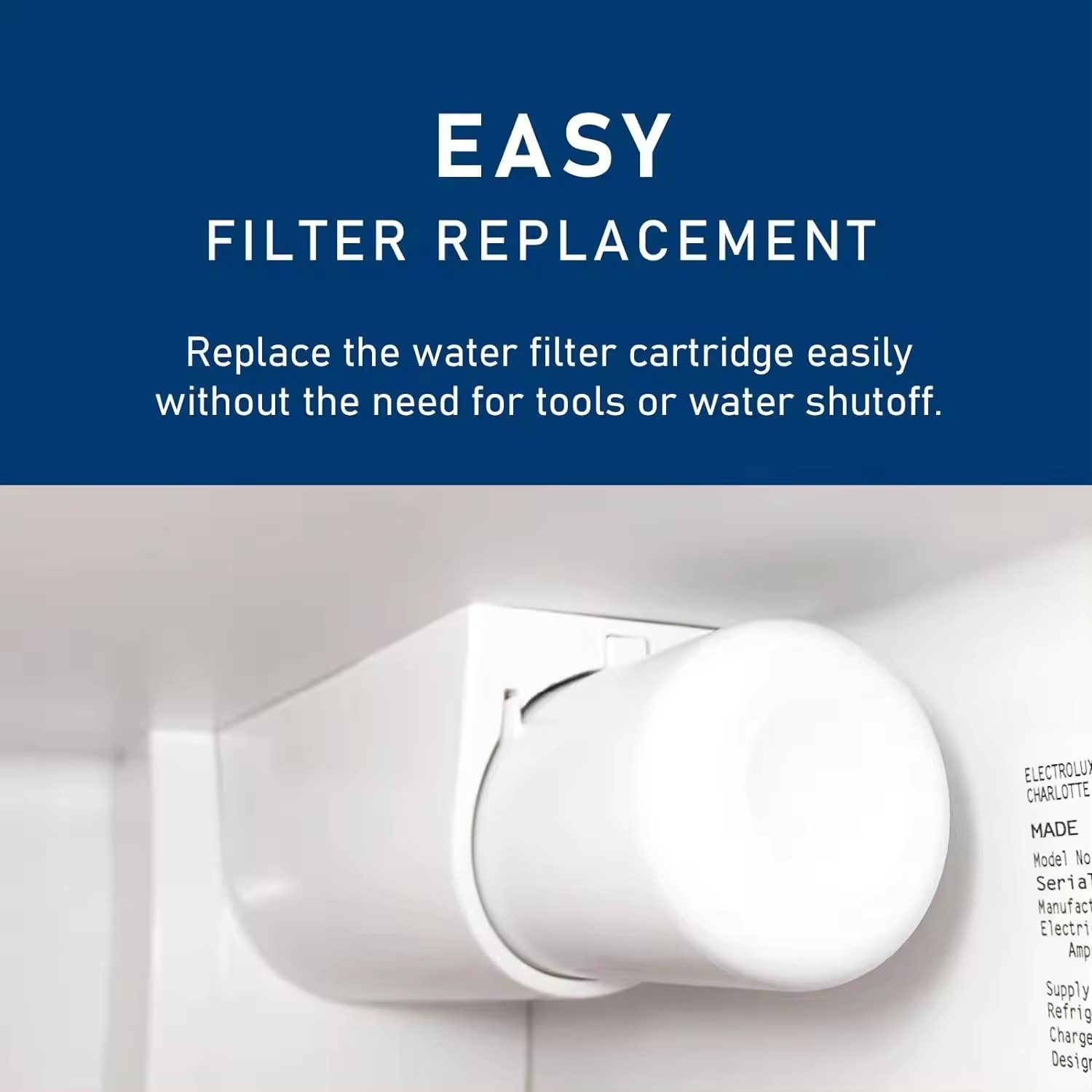 1pc Puresource3 WF3CB refrigerator water filter, no need to charge, no battery, remove odor and rust, used for refrigerator ice filter replacement