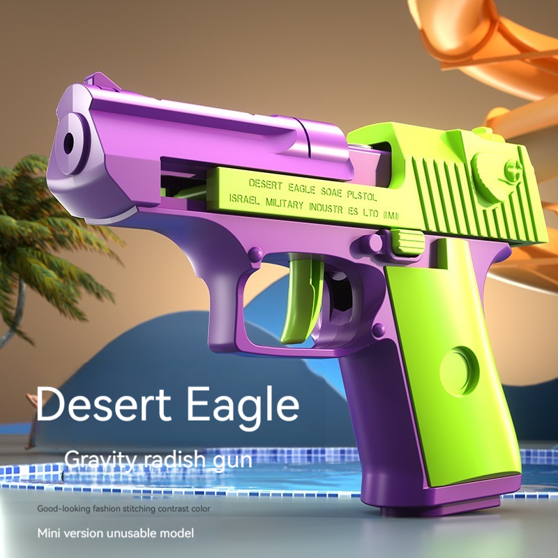 Radish Gun Model Cannot Shoot M1911 Pistol Desert Eagle Empty Load Hang-up 3D Printing Fidget Toy for Boys Decompression
