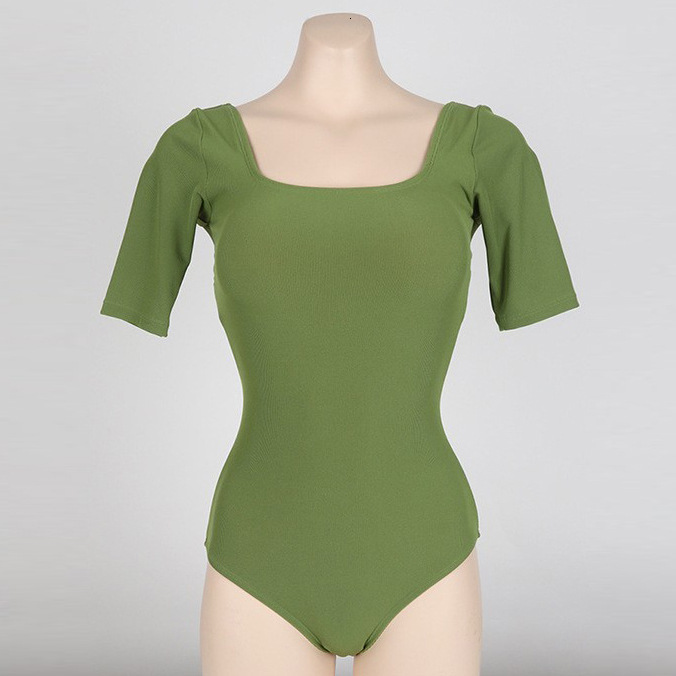 Swimsuit one-piece triangle backless ins student sexy girl solid color slimming women's hot spring swimming suit