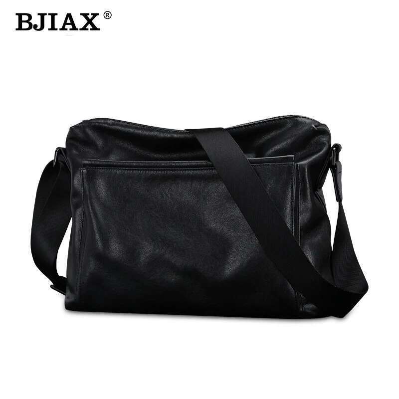 BJIAX Leather Backpack Crossbody Large Capacity Shoulder Commuter Diagonal Casual Messenger Cowhide Bag
