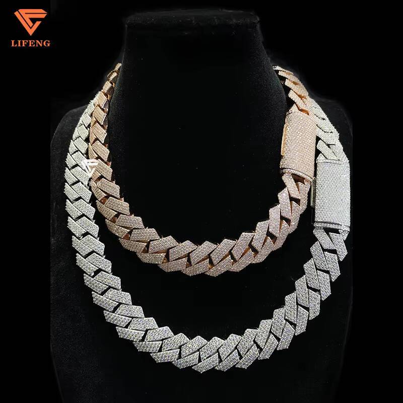 925 Sterling Silver Cuban Link Chain for Men 20mm Moissanite Miami Rose Gold Passes Diamond Test Rhodium Hip Hop Jewelry Gift
