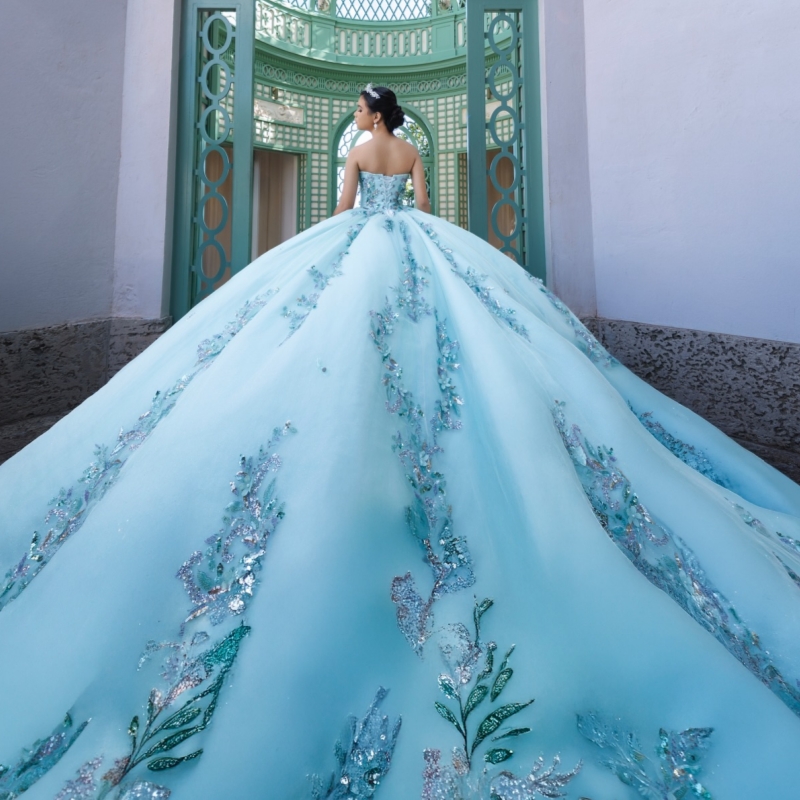 Mint Green Shiny Quinceanera Dresses Off Shoulder Ball Gown Sweet 16 Dress Sequin Applique Lace Beads Tull Birthday Party Vestidos 15 Anos