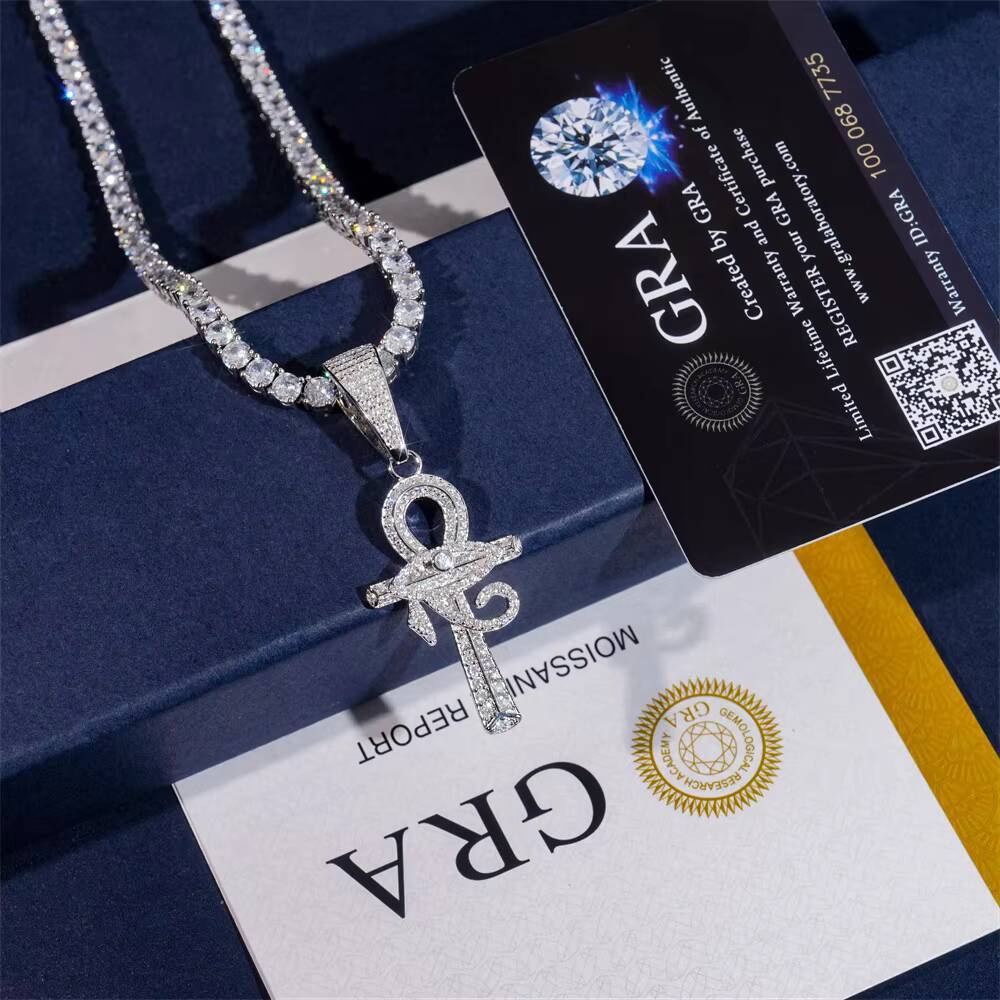 New 925 Silver Cross Pendant European American VVS Moissanite Cross-Border Jewelry for Men and Women in Stock