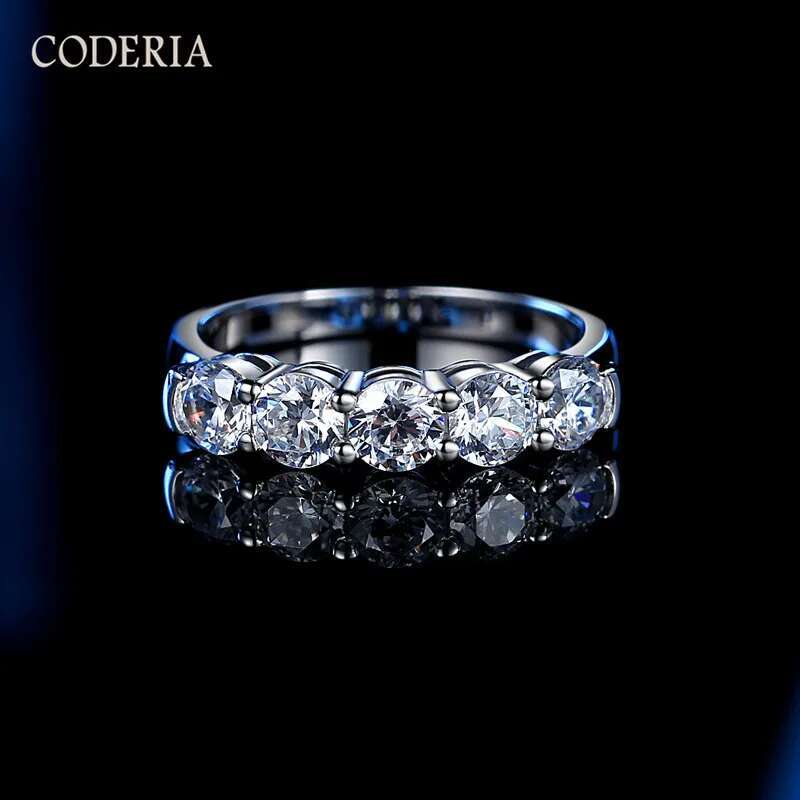 Real Moissanite Ring D Color Diamond Single 0.3CT4MM Total 1.5CT Bright Exquisite Party Ring Luxury Sterling Silver Jewelry