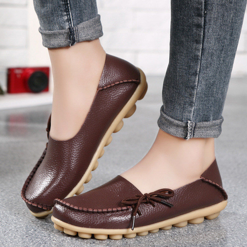 Oversized Two Layer Cowhide Mother S Single Perforated Comfortable Dou Women S Shoes Nurse S Shoes Ddmysaturn