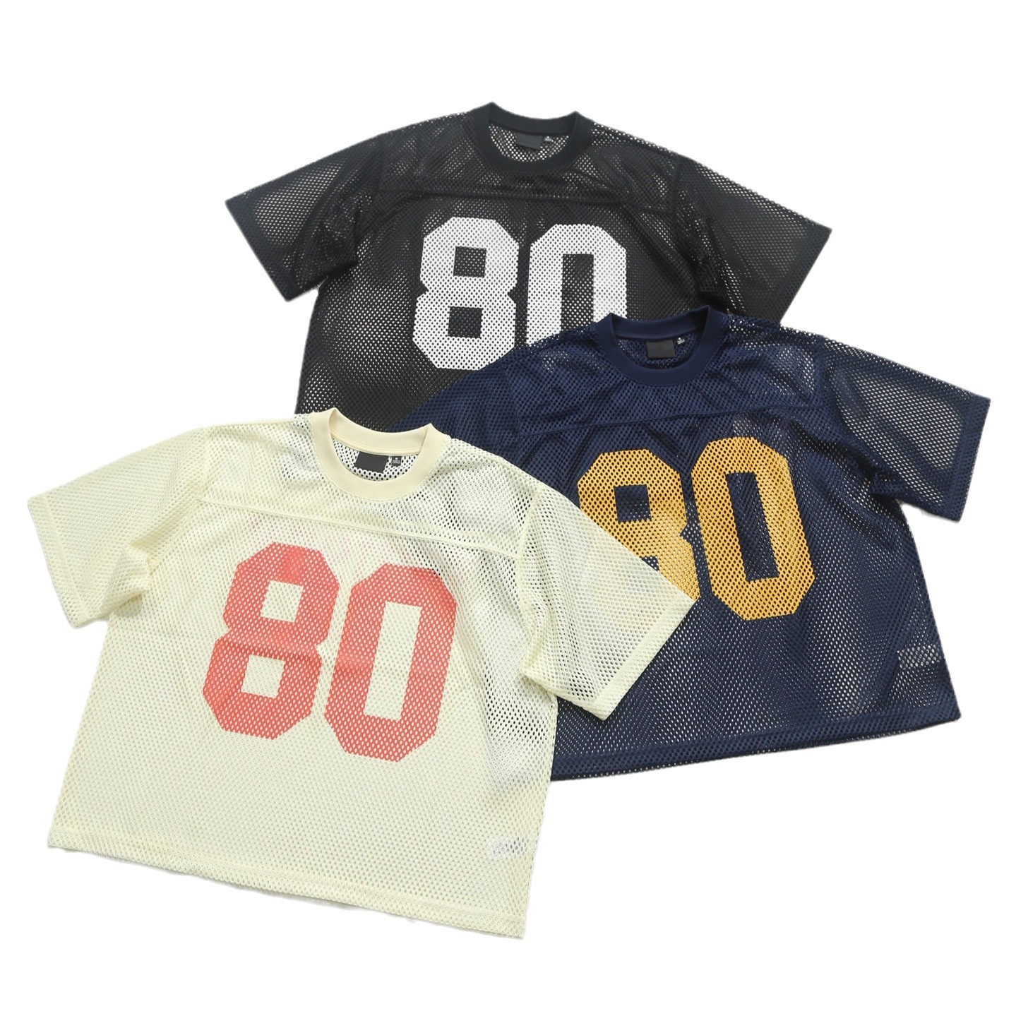 The 2025 New Retro Perforated Mesh Rugby Suit With Digital And Letter Prints For Men And Women Features A Casual Short-sleeved Design