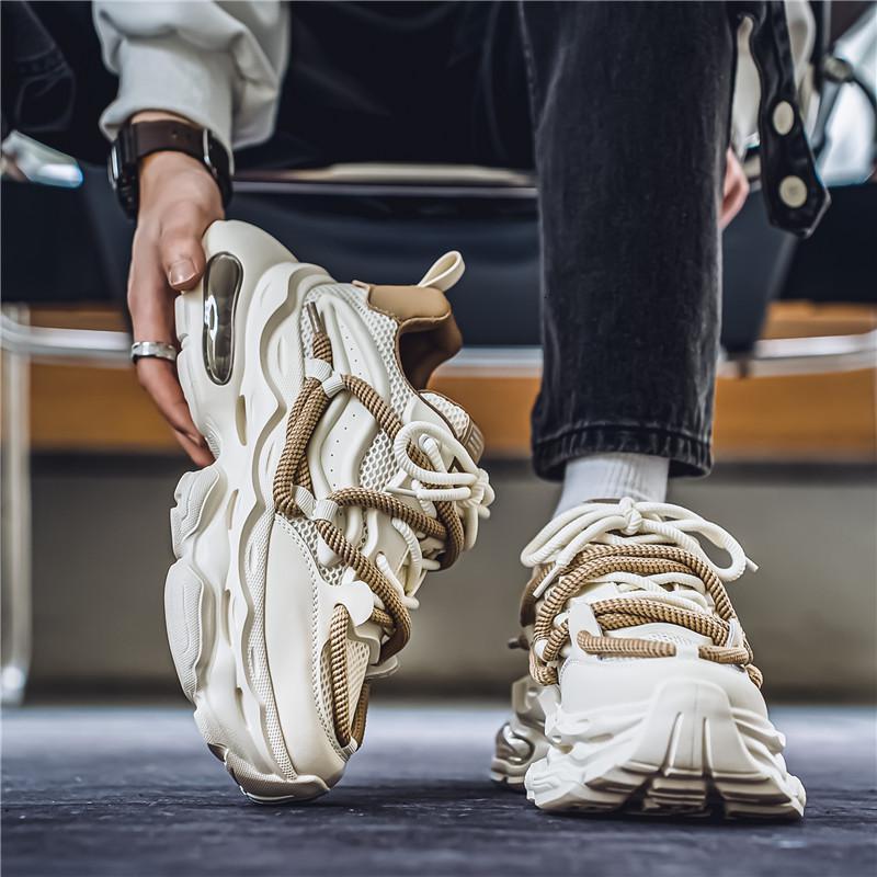 2025 New Thick-soled Sneakers for Men's Breathable Mesh Air Cushion Designer Shoes Sports Casual Shoes