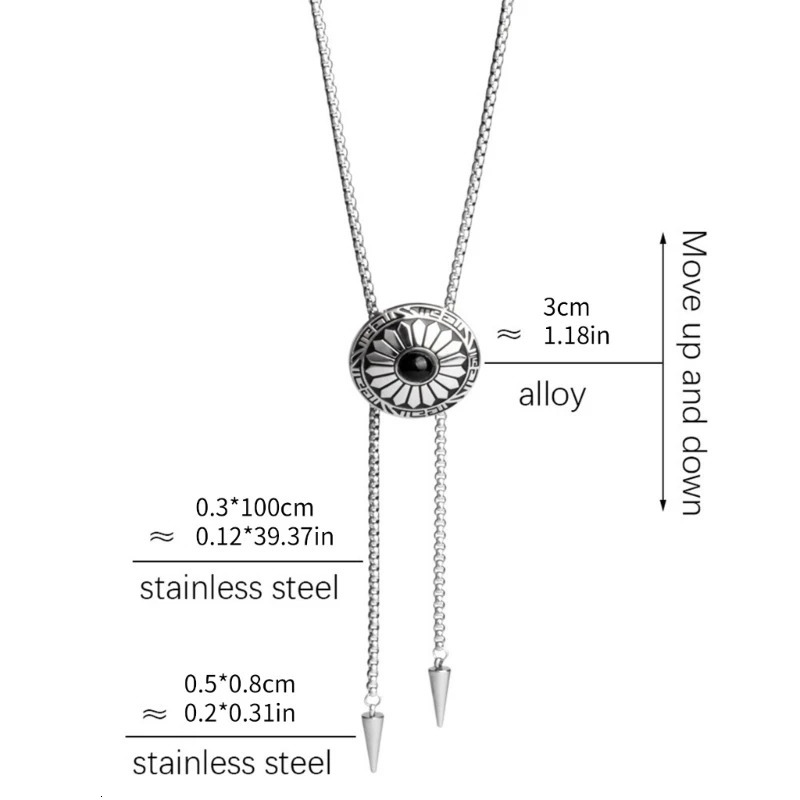 Round Bolo Tie Necklace Metal Bolas Tie Necktie Vintage Bolo Tie Jewelry DXAA 250430