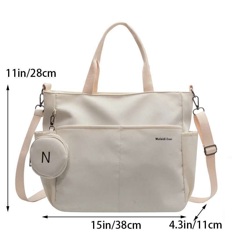 Travel Set - Lightweight Large Capacity With Mini Purse Waterproof Handle Bag Women Preppy Student Satchels Nylon