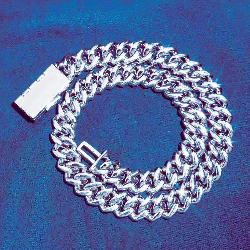 15mm Diamond Tester Pass Hip Hop D Color Baguette Moissanite Mix Cut 925 Sterling Silver Iced Cuban Chain for Men and Women