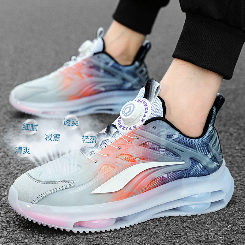 2025 New Rotary Buckle Sneakers for Men's Fashionable Breathable Mesh Designer Shoes Teenagers Sports Casual Shoes