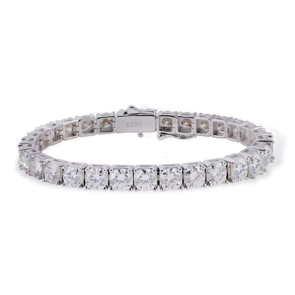 DHCollections Moissanite Tennis Bracelet 925 Sterling Silver Adjustable Diamond-Cut Sparkle Jewelry for Women