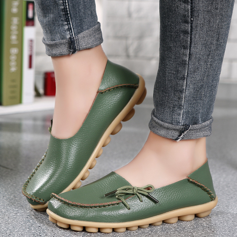 Oversized Two Layer Cowhide Mother S Single Perforated Comfortable Dou Women S Shoes Nurse S Shoes Ddmysaturn