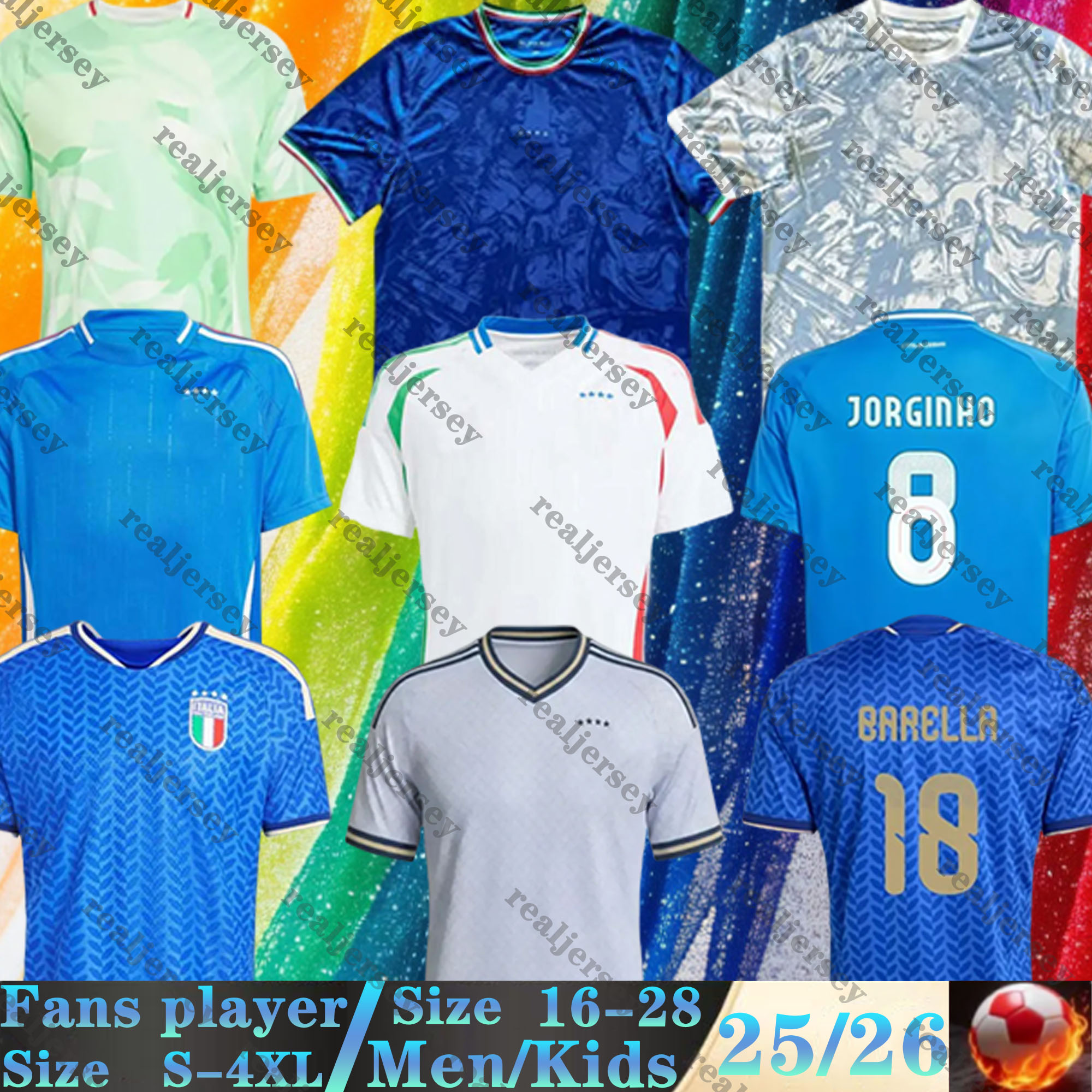 2026 2027 italy World Cup soccer jerseys RASPADORI Orsolini Tonali men Uniforms kids kit 25 26 27 italys football shirt away home RETEGUI BARELLA FRATTESI PELLEGRINI