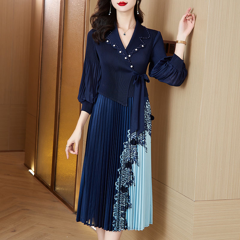 Korean style plus size women's spring new style dress fashionable temperament medium long style D02323