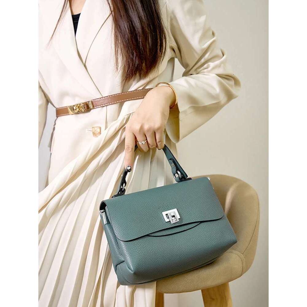 Zency Genuine Leather Top-Handle Bag For Ladies Fashion Envelope Bags Designer Shoulder Handbag Crossbody Large Capacity