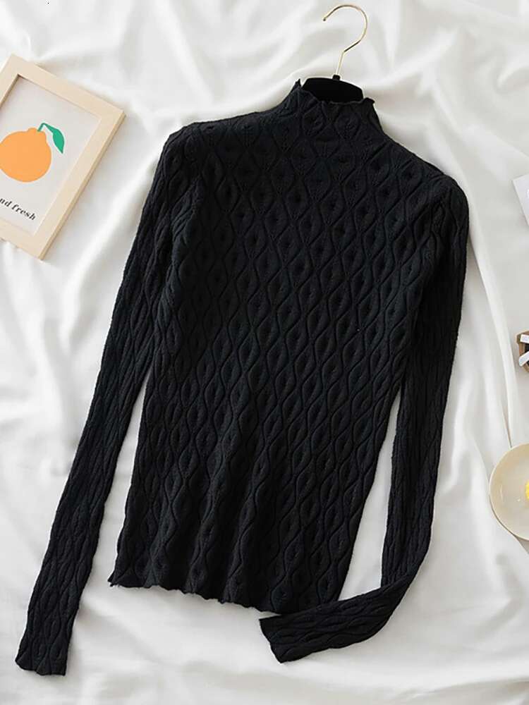 AOSSVIAO fashion Cashmere Turtleneck Women Sweaters Autumn spring Warm Pullover Slim Tops Knitted Sweater Jumper Soft Pull Female fashion clothing wom
