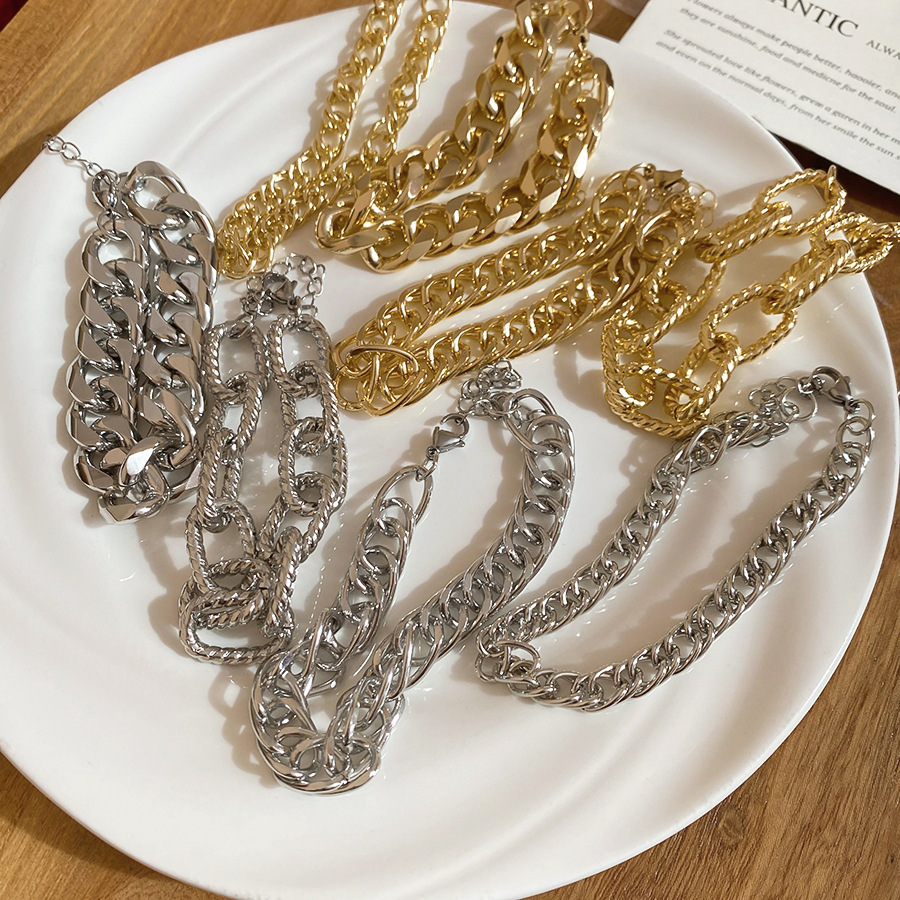 European and American Cross-Border Metal Chain Set Simple Fashion Personality Trendy Versatile Bracelet 2025 New Style Jewelry - view 8
