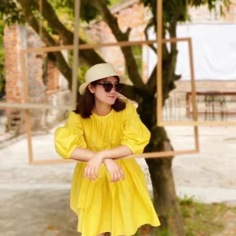 M 2025 5Round neck cotton ruffled bubble sleeve dress Fashion Week Show Customized Fashion Tailored clothing womens Fashion Paris.M368