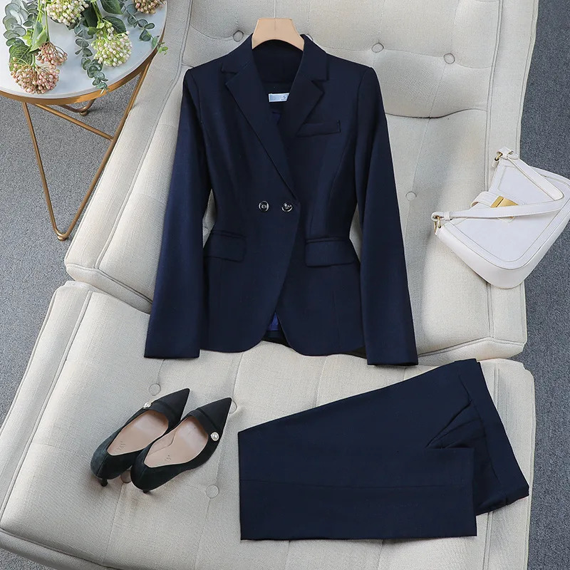 Deep purple sportswear womens set long sleeved jacket casual office business or ceremonial 250530