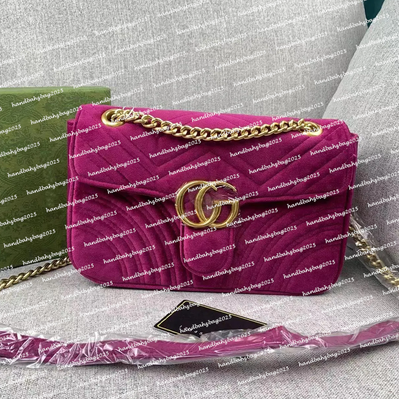 Top Quality Fashion Chain Velvet Bags Women Shoulder Bags Lady 26cm Handbags Wallet Tote Woman Bag Handbag Purses For Womens