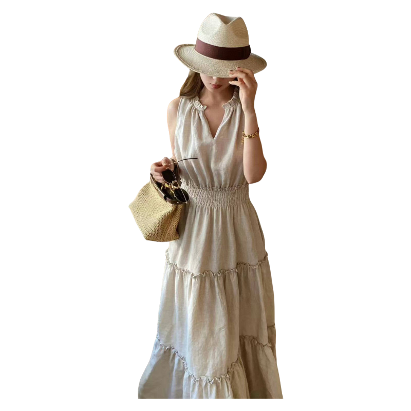 2025 flax dress Fashion Week Show Customized Fashion Tailored clothing womens Fashion Paris.M314