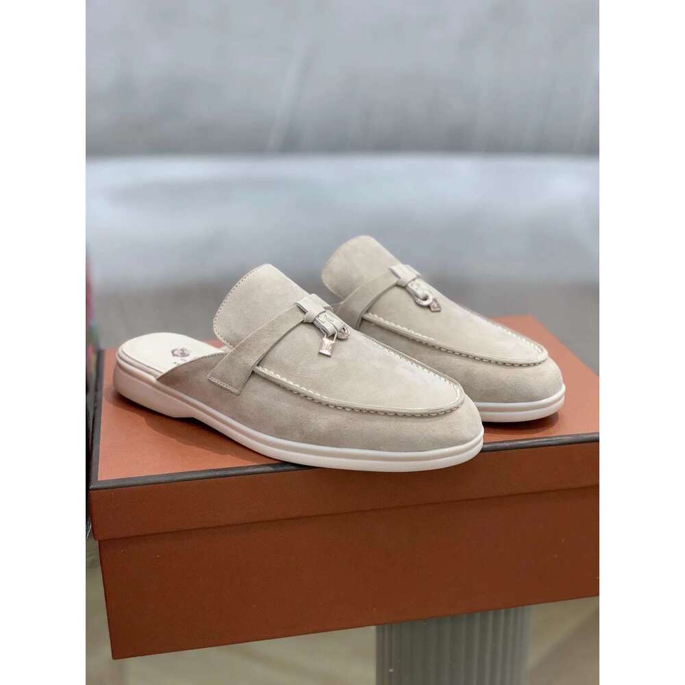 women's sandals loafer summer walk natural genuine leather chamois flats men's casual shoes 35-46