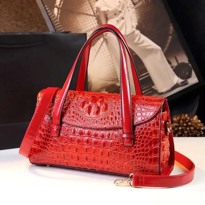 Spring and autumn new leather crocodile-print mother's handbag banquet dress versatile one-shoulder cross-body women's bag