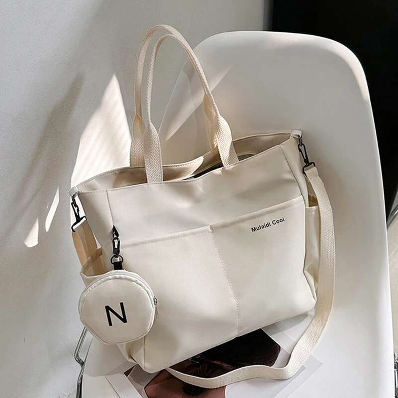 Travel Set - Lightweight Large Capacity With Mini Purse Waterproof Handle Bag Women Preppy Student Satchels Nylon