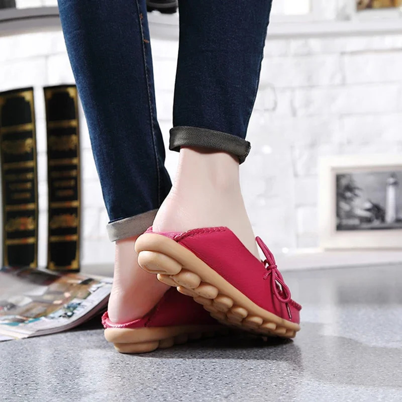 Shoes for Women Moccasins Flats Woman Loafers Genuine Leather Female Shoes Slip On Ballet Nurse Womens Shoes Plus Size 2024 250421