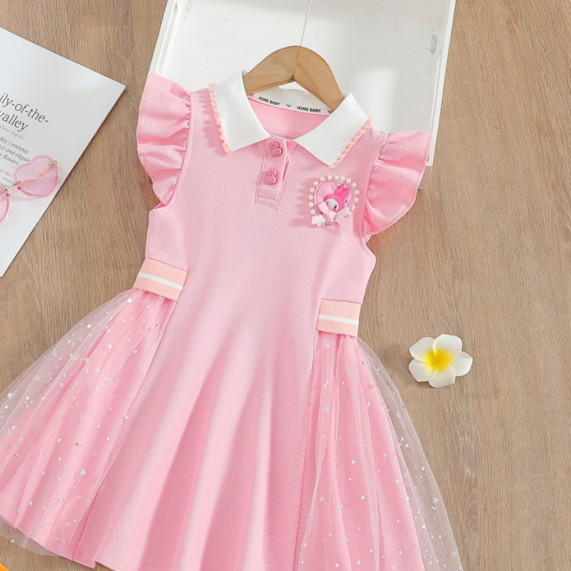 DISNEY girls shorts skirt Frozen children's clothing summer cotton academic style short-sleeved sweatshirt skirt pleated short skirt