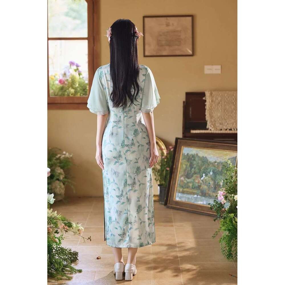 Chinese Silk Embroidery High-End Cheongsam Dress The New Hanfu Style Is Comfortable, Soft, Breathable, Luxurious, Qipao