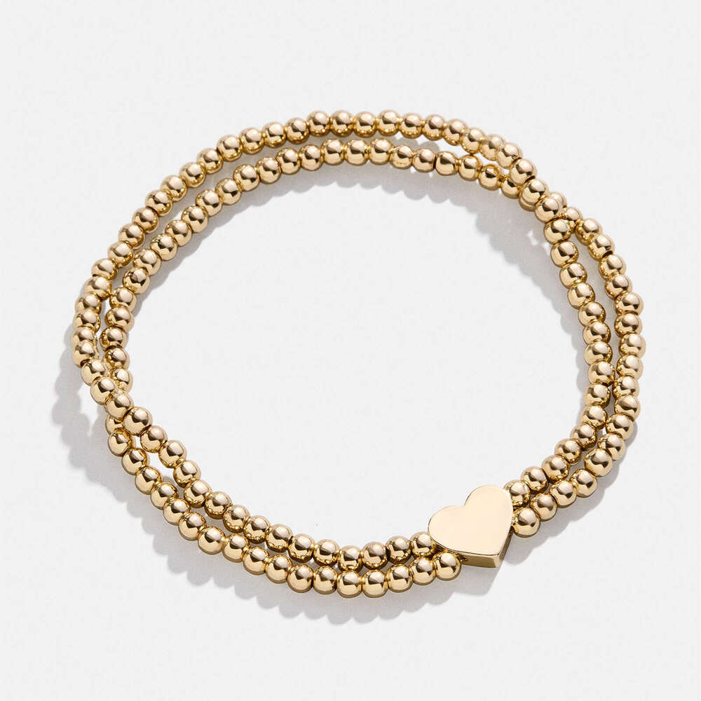 designer jewelry for women Diamond Bracelet French heart-shaped double-layer layered inlaid zircon round beads stretchable fashionable gold-plated bra