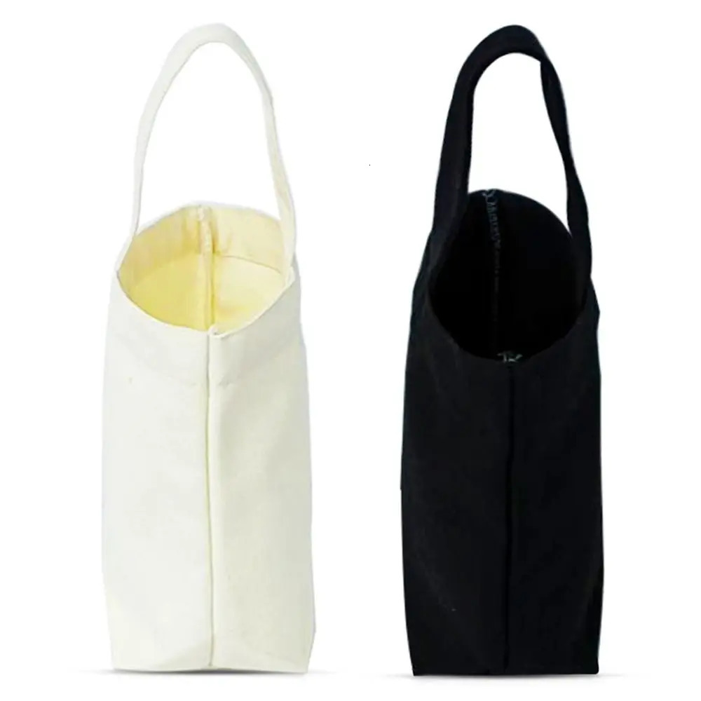 Beige Black Handbag Creative Solid Color Canvas Handbag DIY Large Capacity Canvas Shopping Bag 250427