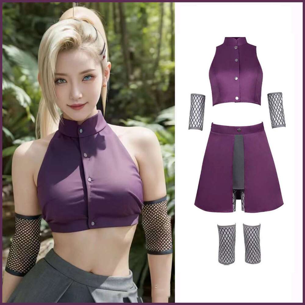 2024New Anime Ninja Ino Shika Cho Cosplay Boar Deer Butterfly Halloween Costumes For Woman Adults Role Play Party