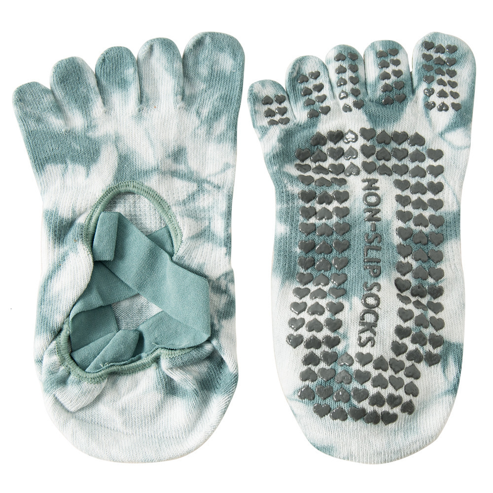 Summer gradient adhesive yoga anti slip, odor proof, sweat absorbing, antibacterial, Pilates five finger soc, sports split toe soc